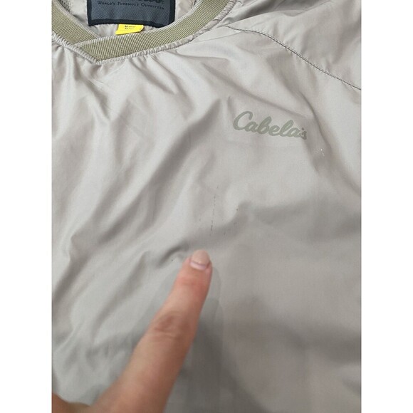 SET (2) Cabelas V-neck Pullover Men's Medium Blue Tan Windbreaker Golf Outdoor - Picture 2 of 14